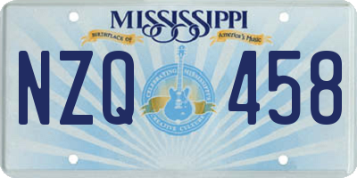 MS license plate NZQ458