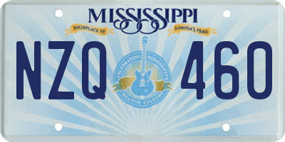 MS license plate NZQ460