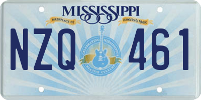 MS license plate NZQ461
