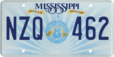 MS license plate NZQ462