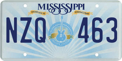 MS license plate NZQ463