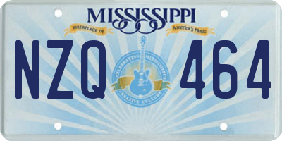 MS license plate NZQ464
