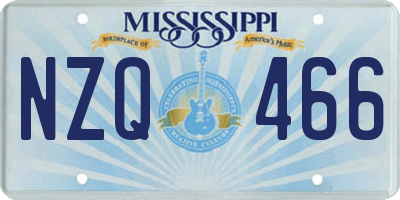 MS license plate NZQ466