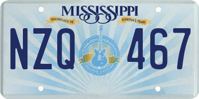 MS license plate NZQ467