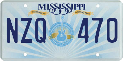 MS license plate NZQ470