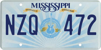MS license plate NZQ472