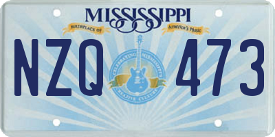 MS license plate NZQ473