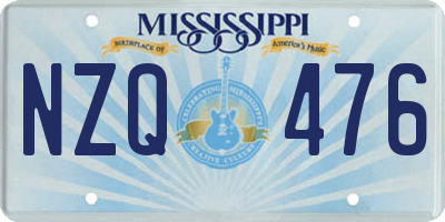 MS license plate NZQ476