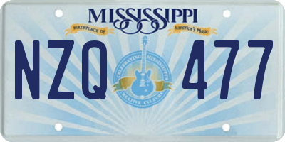 MS license plate NZQ477