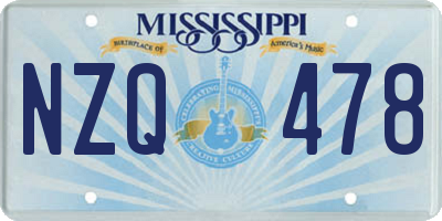 MS license plate NZQ478