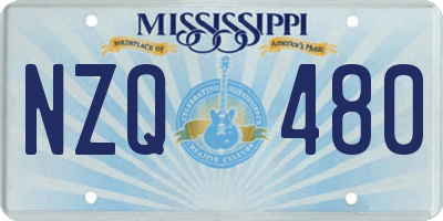 MS license plate NZQ480