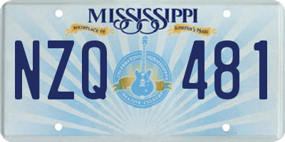 MS license plate NZQ481
