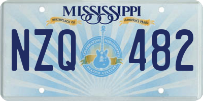 MS license plate NZQ482