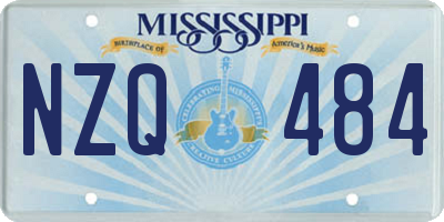MS license plate NZQ484