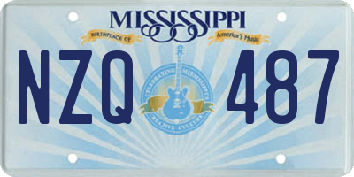 MS license plate NZQ487