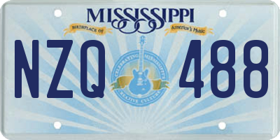 MS license plate NZQ488