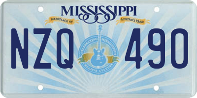 MS license plate NZQ490