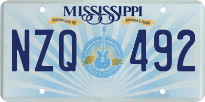 MS license plate NZQ492