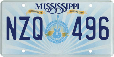 MS license plate NZQ496