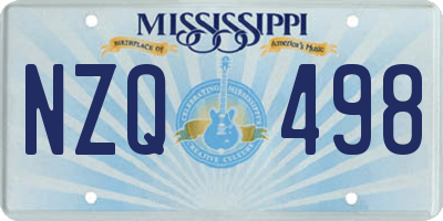 MS license plate NZQ498