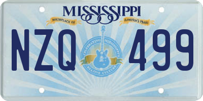 MS license plate NZQ499