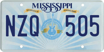 MS license plate NZQ505