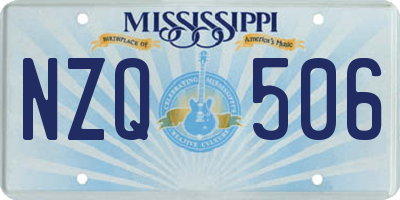MS license plate NZQ506