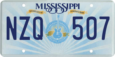 MS license plate NZQ507
