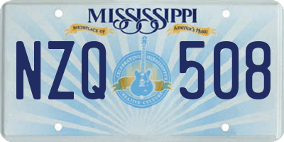 MS license plate NZQ508