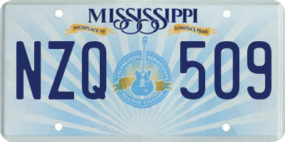 MS license plate NZQ509