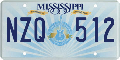 MS license plate NZQ512