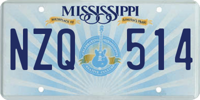 MS license plate NZQ514