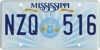 MS license plate NZQ516