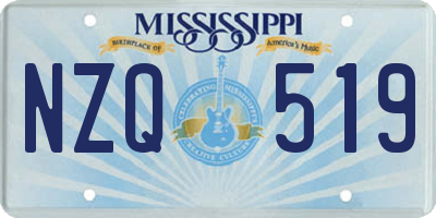 MS license plate NZQ519