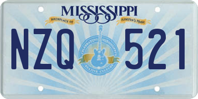 MS license plate NZQ521