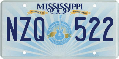 MS license plate NZQ522