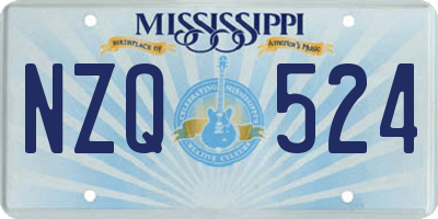 MS license plate NZQ524