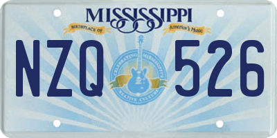 MS license plate NZQ526