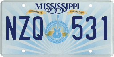 MS license plate NZQ531