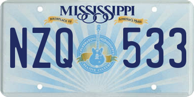 MS license plate NZQ533