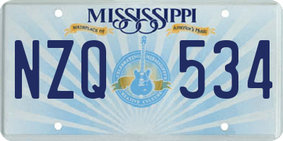 MS license plate NZQ534
