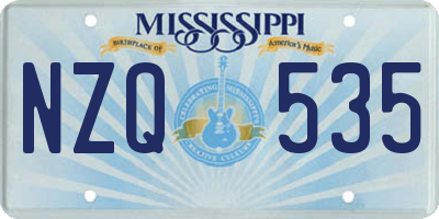 MS license plate NZQ535