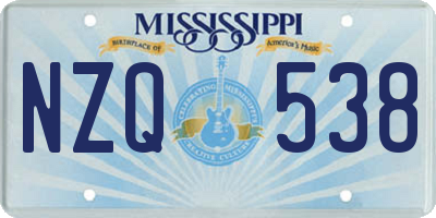 MS license plate NZQ538