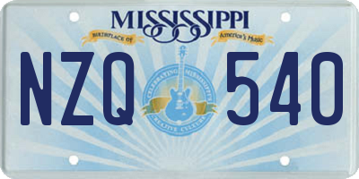 MS license plate NZQ540