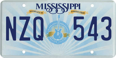 MS license plate NZQ543