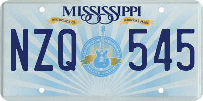 MS license plate NZQ545