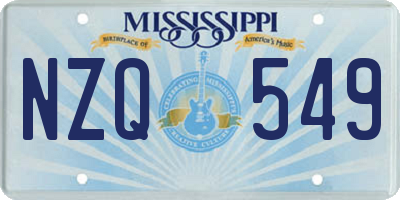 MS license plate NZQ549