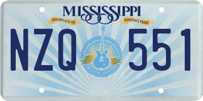 MS license plate NZQ551