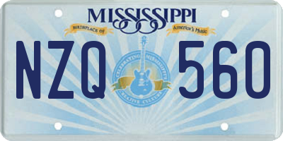 MS license plate NZQ560