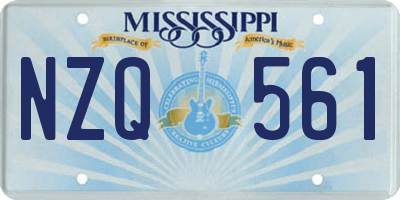 MS license plate NZQ561